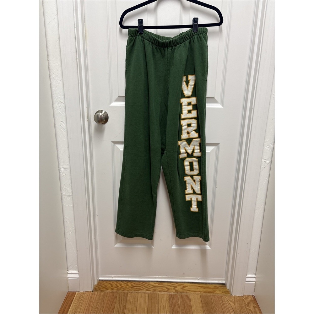 Vermont UVM Collegiate Vintage Straight Leg Hunter Green Sweatpants - Medium